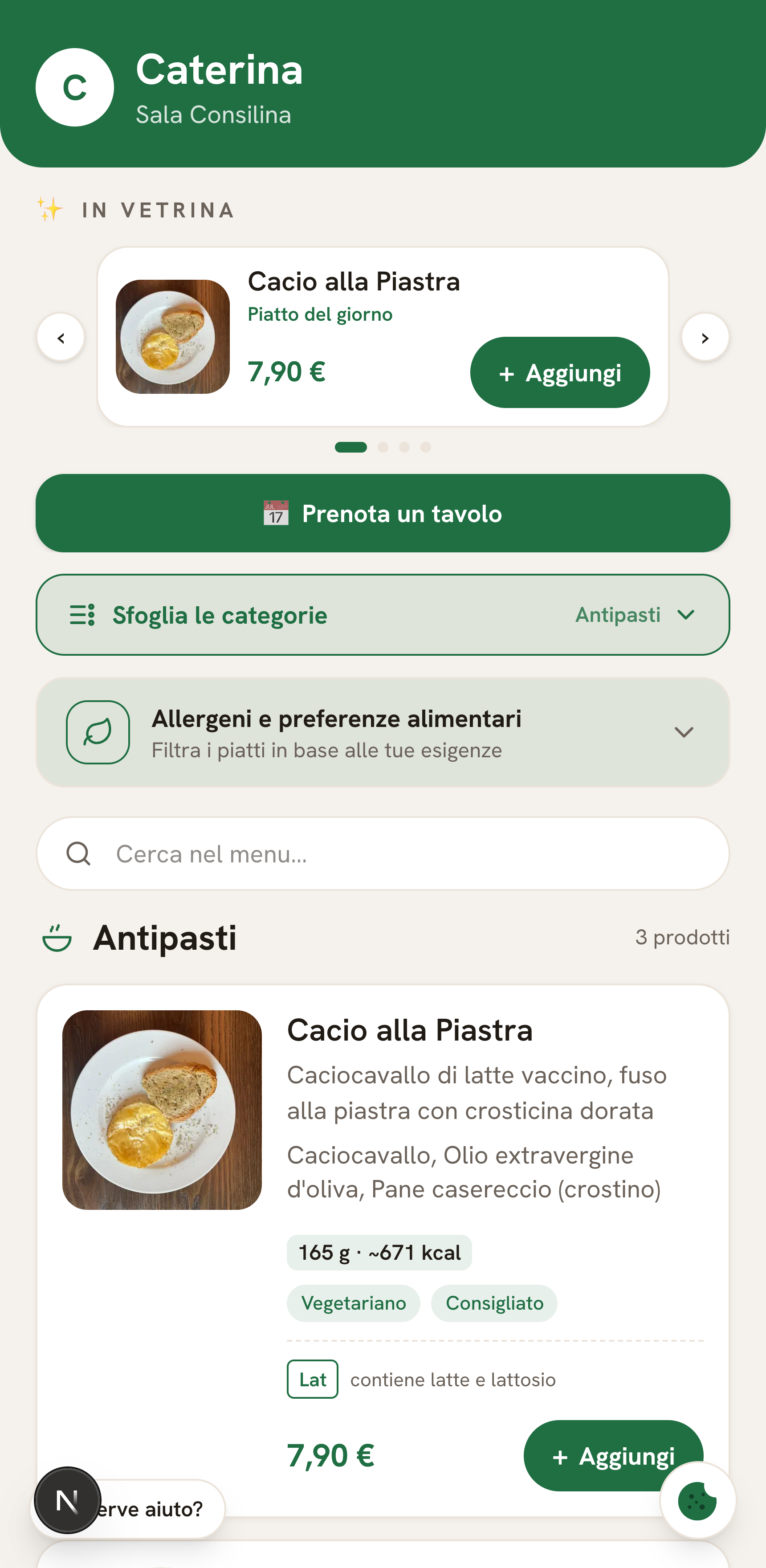 Il menu digitale visto dal cliente